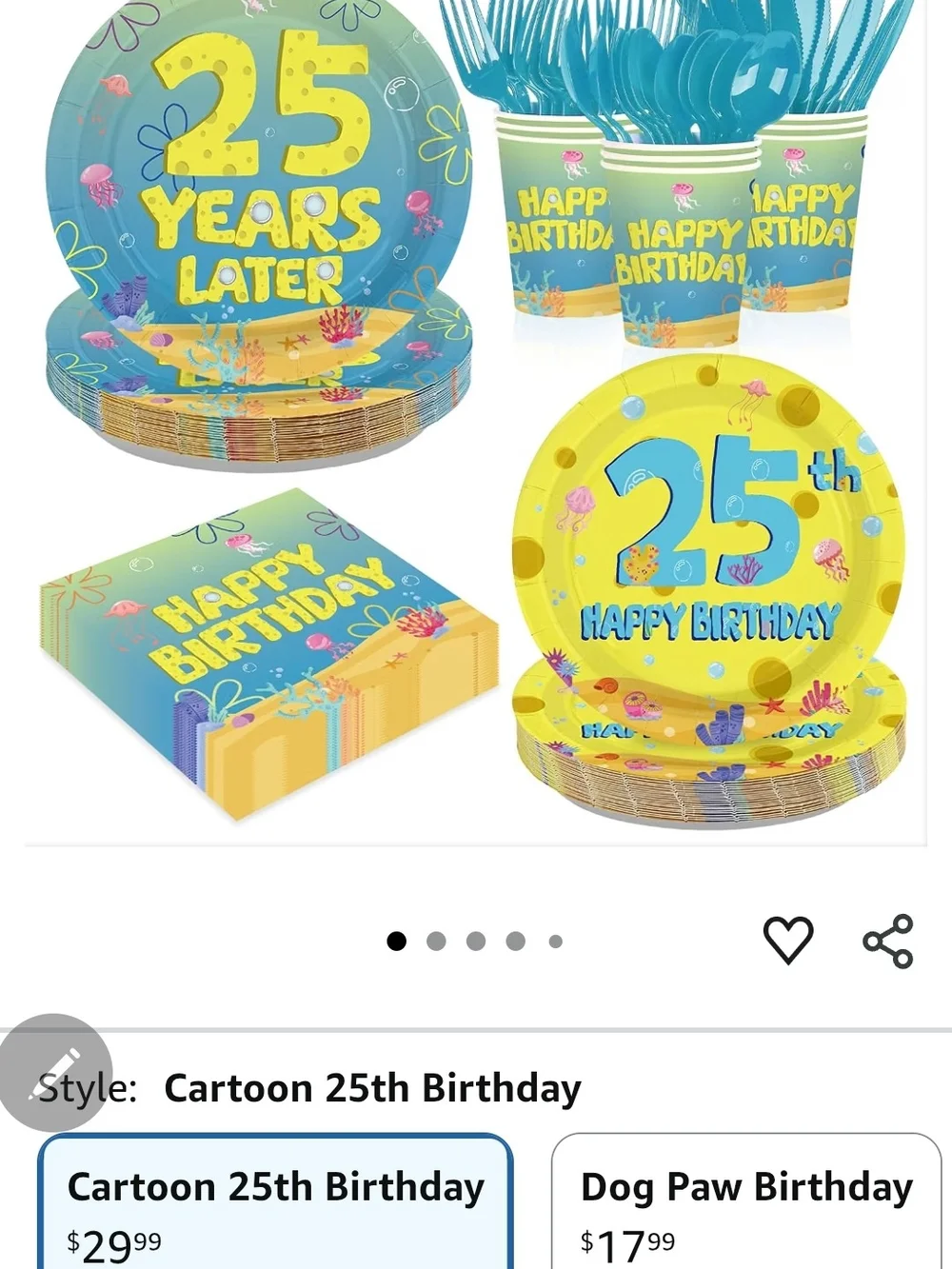 Sponhebob 25th Themed Birthday Party Leftover Decorations